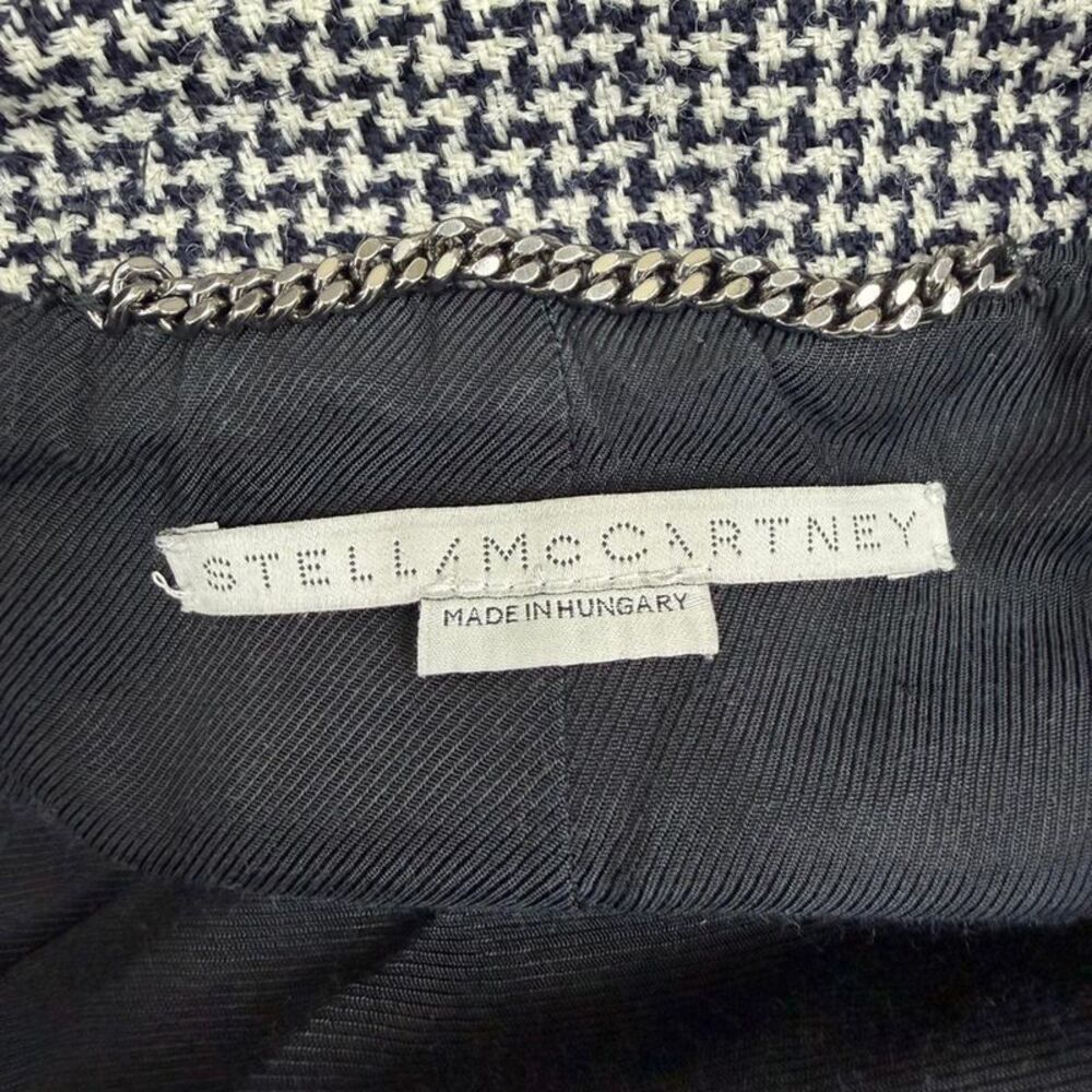 Stella Mccartney Chana Houndstooth-Print Coat in Black and White Wool - Picture 4 of 5